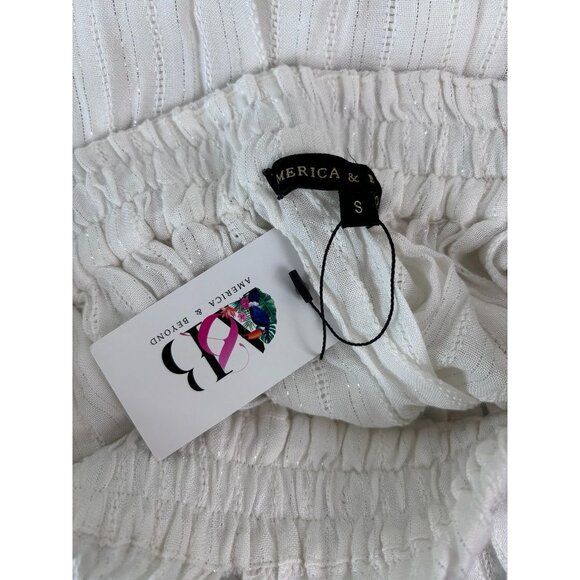 America & Beyond women's small white halter tie plunge neck cover up maxi dress - Picture 10 of 10